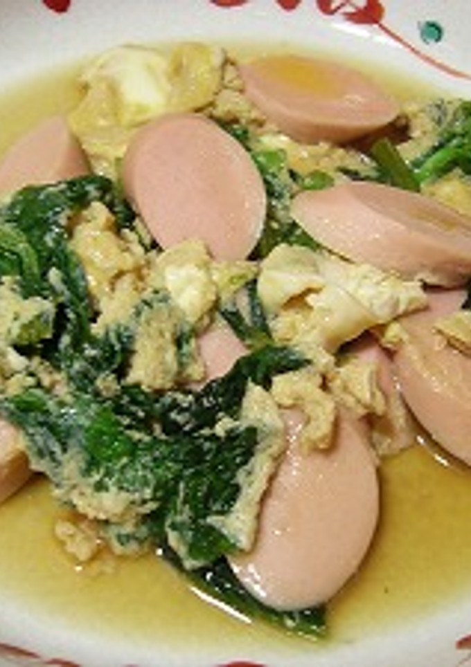 菜の花とソーセージの卵とじ-レシピのメイン写真