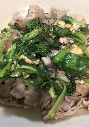 ベビー青梗菜と豚肉の卵炒め-レシピのメイン写真