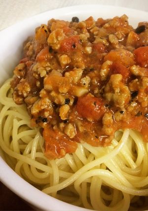 トマトと具材アッシェソースパスタ-レシピのメイン写真