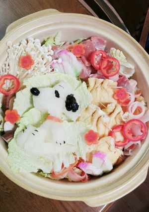 スヌーピー大根おろしアート☆デコ鍋☆戌年-レシピのメイン写真