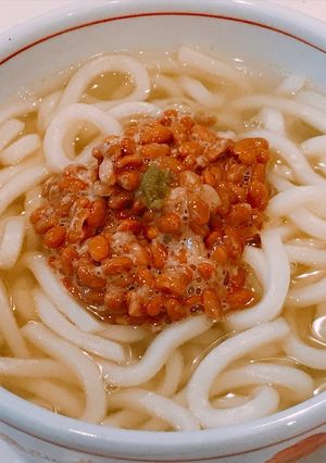 柚子香る、特製だしの納豆うどん！-レシピのメイン写真