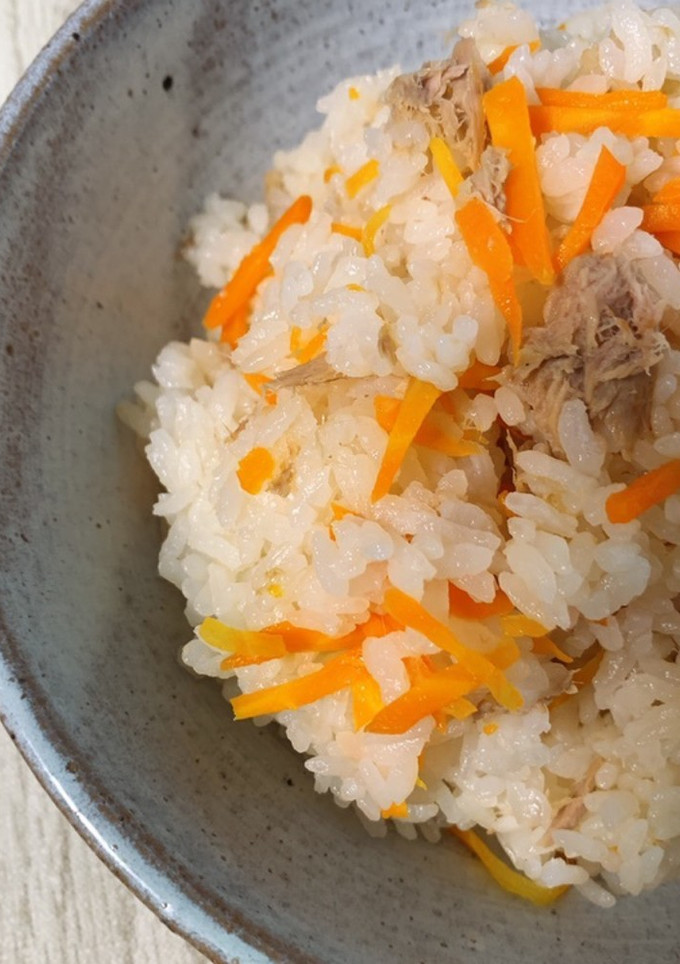 人参ツナ炊き込みご飯(無水鍋QC使用)-レシピのメイン写真