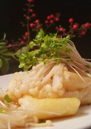 おもちのバター焼き～えのきポン酢かけ～-レシピのメイン写真