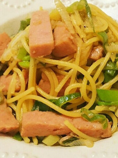 スパムとネギの和風パスタ-レシピのメイン写真