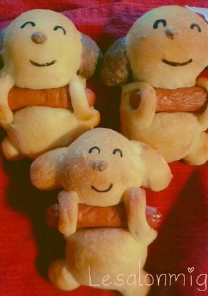 食いしん坊ワンちゃんのウインナーパン-レシピのメイン写真