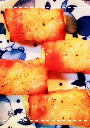 トースターで簡単！餅のベーコンチーズ巻き-レシピのメイン写真