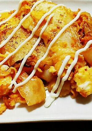 アレンジ❤餅ベーコンキムチ玉子焼❤ランチ-レシピのメイン写真
