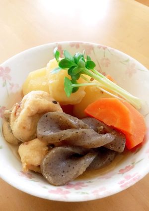 簡単副菜٩( ᐛ )و芋&がんも甘みそ煮-レシピのメイン写真
