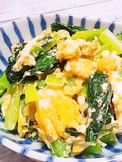 あっさり美味♡小松菜と卵のほんだし炒め-レシピのメイン写真