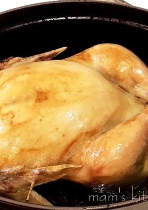 ストウブで☆簡単丸鶏のローストチキン-レシピのメイン写真