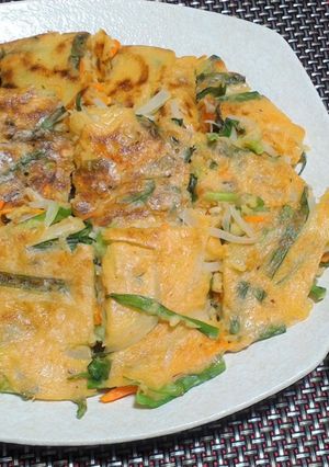 冷蔵庫の余り野菜で！簡単しっかりチヂミ！-レシピのメイン写真
