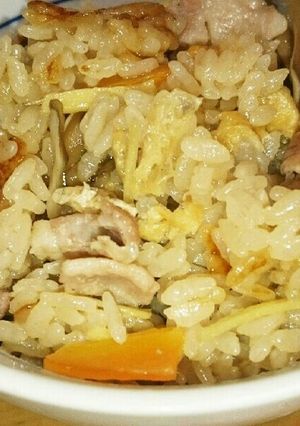豚バラ肉で簡単炊き込みご飯♪-レシピのメイン写真