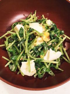 豆苗とゆで卵だけ!簡単サラダ-レシピのメイン写真