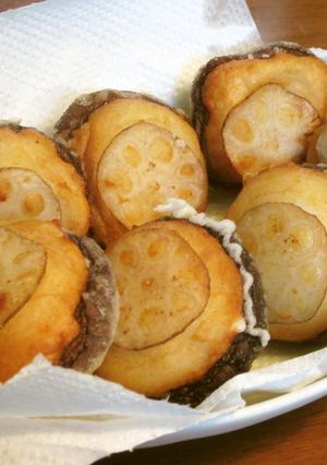 カリッ！ふわっ！はんぺんと蓮根の陣笠揚げ-レシピのメイン写真