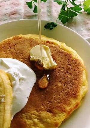 絹豆腐＆ＨＭでふわもちパンケーキ-レシピのメイン写真