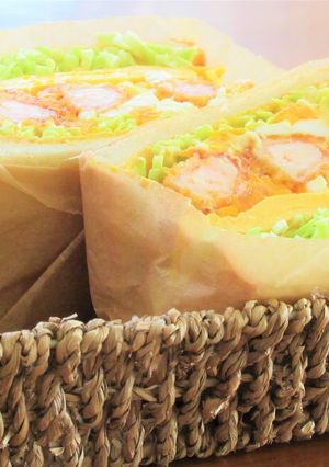 海老フライと薄焼き卵のトーストサンド-レシピのメイン写真