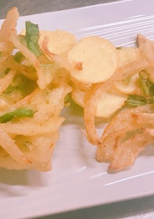 七草とくわい芋のかき揚げ-レシピのメイン写真