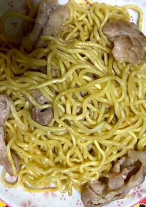 材料2つだけ！！お肉のみの塩焼きそば♪-レシピのメイン写真