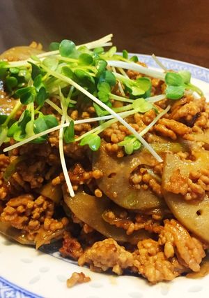 蓮根と豚ミンチの中華風炒め-レシピのメイン写真