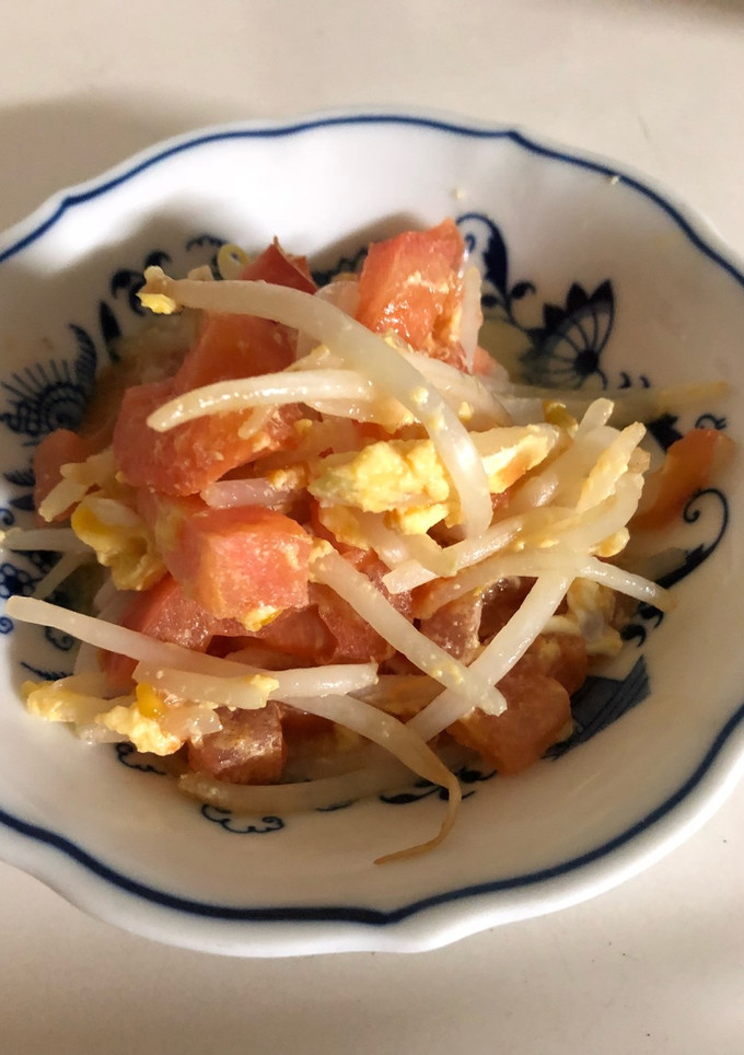 トマトともやしの玉とじ炒め-レシピのメイン写真
