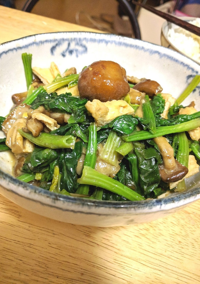 なめことほうれん草の中華炒め-レシピのメイン写真