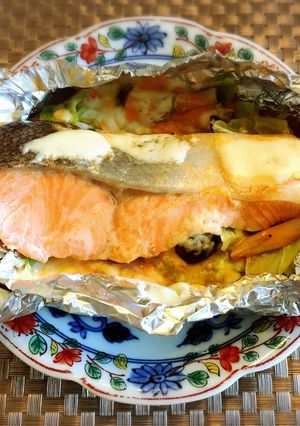 鮭(白身魚)のオーロラチーズホイル焼き-レシピのメイン写真
