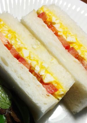トマト入り　たまごサンド-レシピのメイン写真
