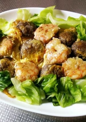 椎茸とエビのくっつけ焼き-レシピのメイン写真