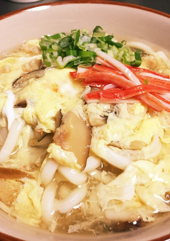 和風だしの優しいカニ玉あんかけうどん♡-レシピのメイン写真