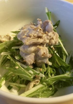 豚しゃぶと水菜のマヨポン酢サラダ！-レシピのメイン写真