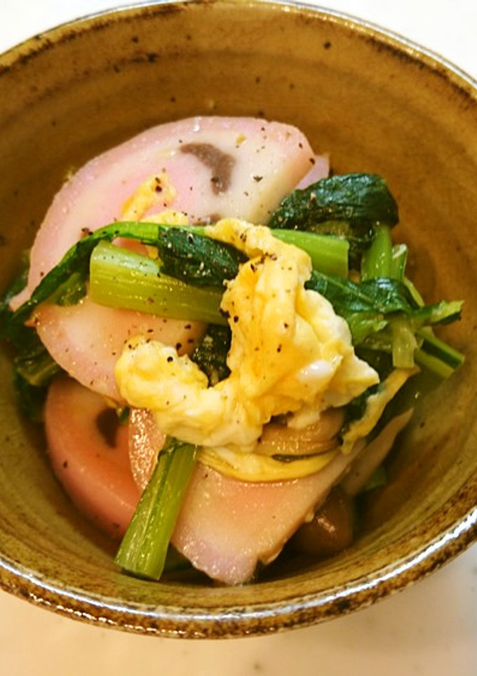 ストックの茹で野菜・蒲鉾と玉子炒め-レシピのメイン写真