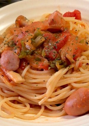 ウィンナーとピーマンのトマトパスタ-レシピのメイン写真