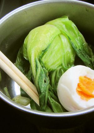 最泉のチンゲン菜の温泉卵添え-レシピのメイン写真