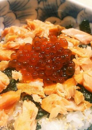 銀鮭の塩焼きとイクラで、鮭イクラご飯-レシピのメイン写真