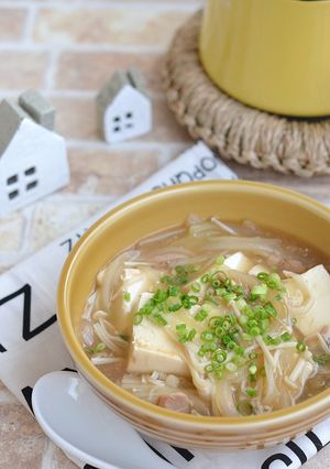ツナと豆腐のスタミナとろみスープ鍋-レシピのメイン写真