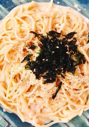フライパン１つで鮭味噌クリームパスタ♡-レシピのメイン写真