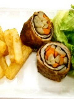 豚肉ののりごぼうまきフライド大根添え-レシピのメイン写真