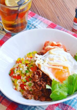 もち麦とパプリカのタコライス風サラダ☆-レシピのメイン写真
