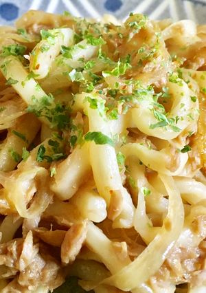 ツナのお手軽焼きうどん-レシピのメイン写真