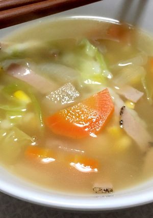 お野菜たっぷり！餅入りスープ-レシピのメイン写真