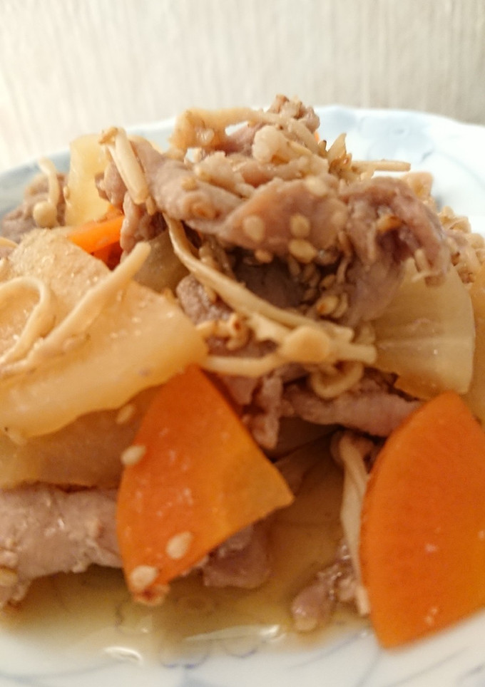 レンジのみ！豚肉と大根のごま煮-レシピのメイン写真