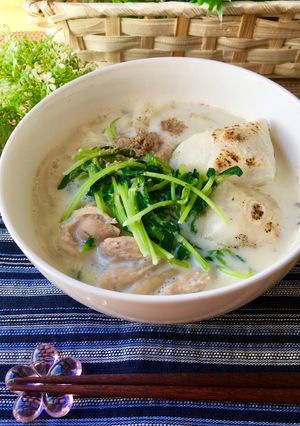 超簡単！♡豆苗と豆乳の力うどん♡-レシピのメイン写真