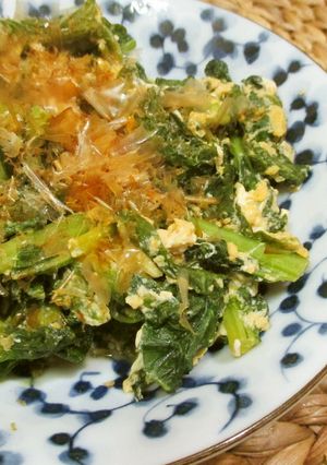 大根菜・麺つゆ味で卵とじ炒め-レシピのメイン写真