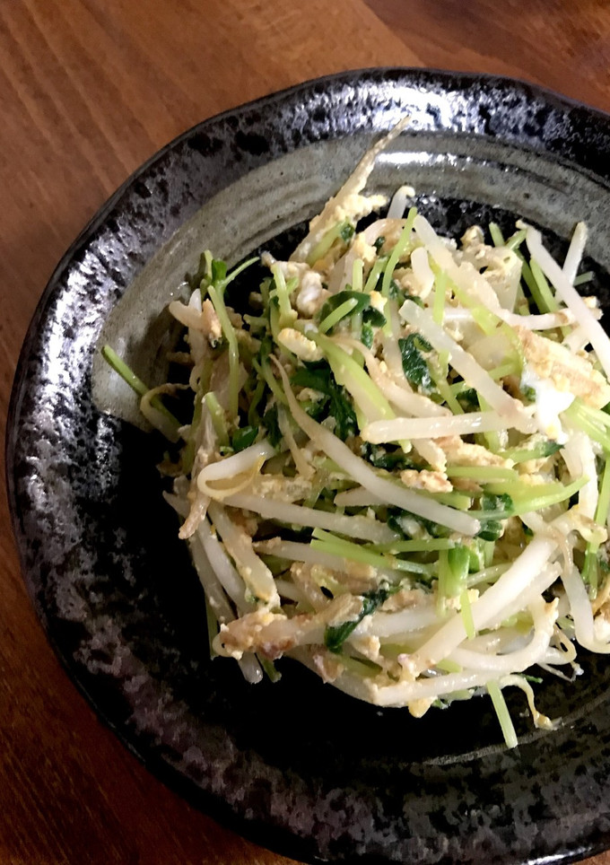 簡単！節約♪ 豆苗とモヤシの卵とじ-レシピのメイン写真