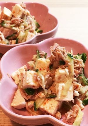 簡単もう一品！ツナきゅうり豆腐サラダ-レシピのメイン写真