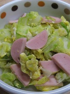 魚肉ソーセージとキャベツの卵炒め-レシピのメイン写真