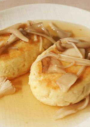 簡単！きのこ餡のれんこん豆腐ハンバーグ♡-レシピのメイン写真