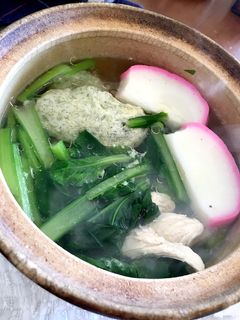 青海苔のこわ餅入り雑煮^_^-レシピのメイン写真