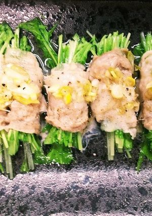 レンジで簡単！豚バラと水菜のネギ塩レモン-レシピのメイン写真