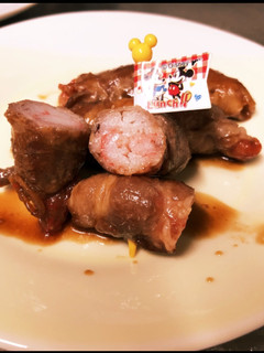お弁当に!焼肉タレで簡単!カニカマ肉巻き-レシピのメイン写真